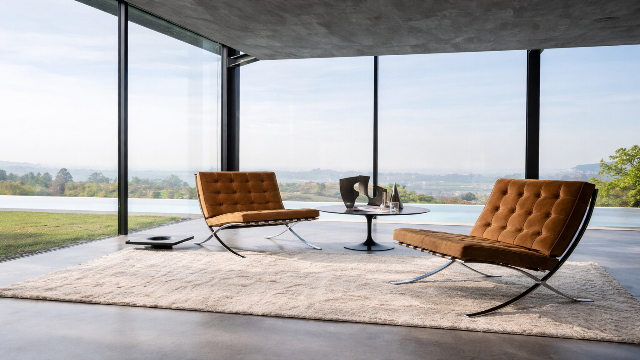 Barcelona Chair in Modern Architectural Interior