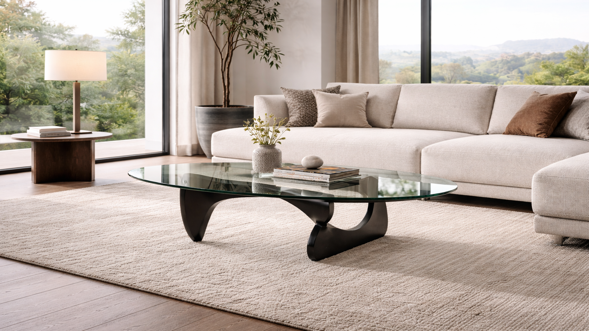 Isamu Noguchi Coffee Table in Modern Living Room
